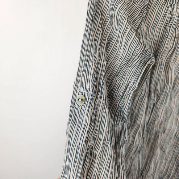 Vero Moda Striped Lightweight Henley Button Long Sleeve Blouse sz S - Picture 4 of 8